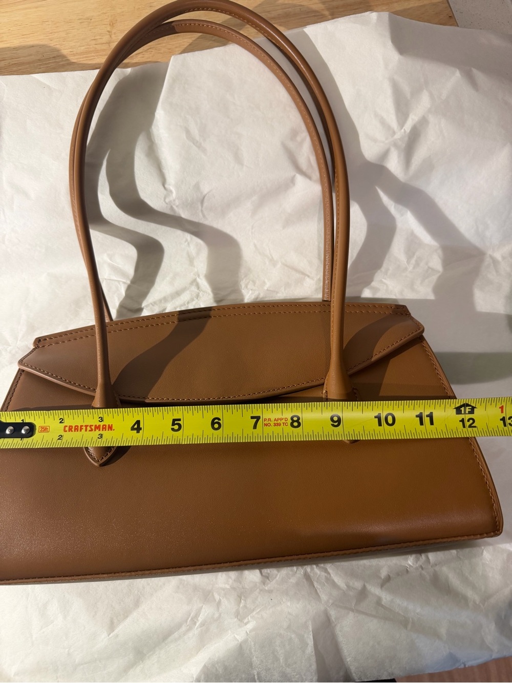 Quince Italian Leather Double Strap Shoulder Bag in Cognac - Picture 4 of 5